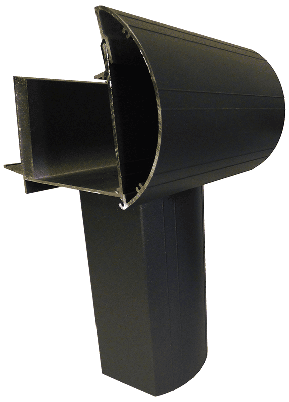 Softline-StuetzeBlende Softline Profil Pfostenstuetze mit Wasserrinne und halbrunde Blende