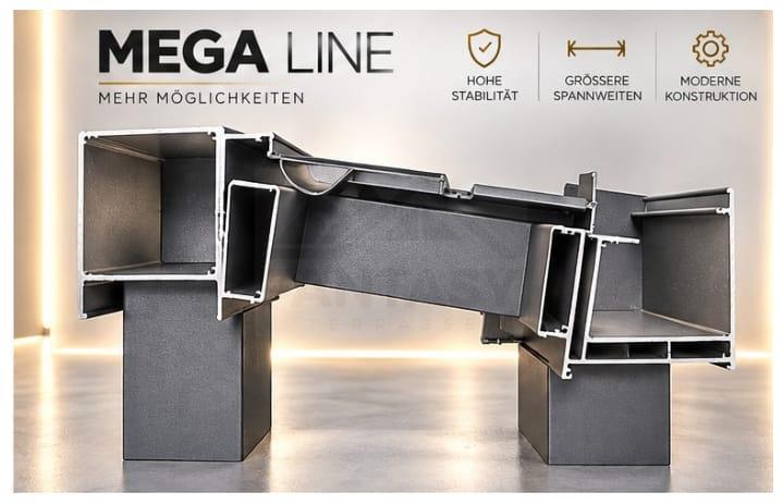 Mega Line Profilquerschnitt Mega Line Profilquerschnitt – hohe Stabilität, größere Spannweiten, moderne Konstruktion