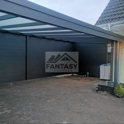 Doppelcarport mit Seitenwand und Rückwänden